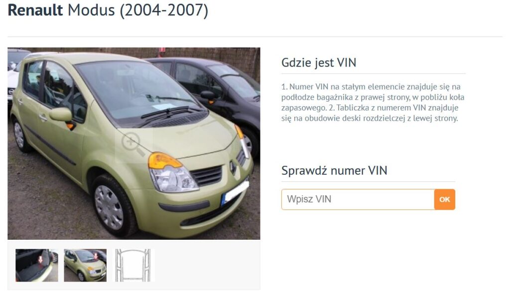 Renault jak znaleźć, rozkodować i sprawdzić numer VIN